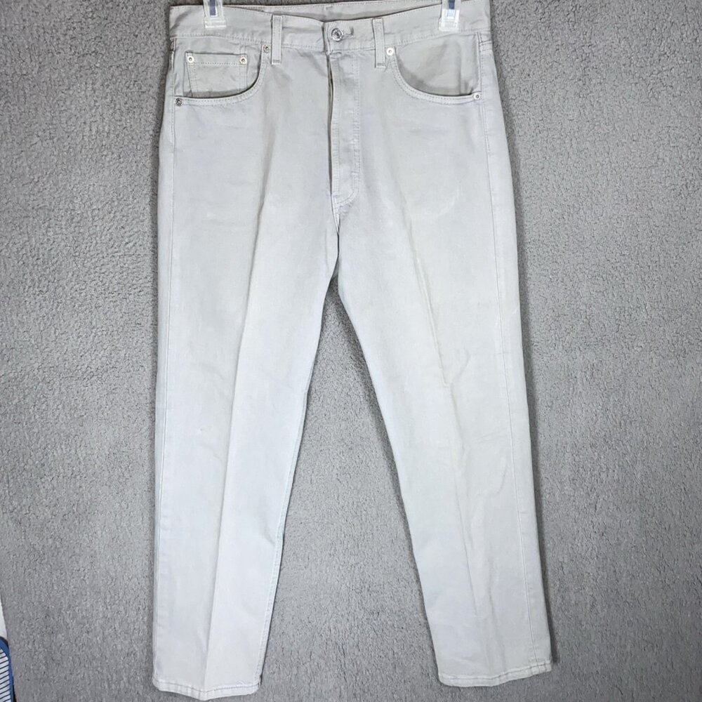 VTG Levis 501  Men’s 34x30(34x31.5) Light Wash Straight Leg Button Fly USA Y2K